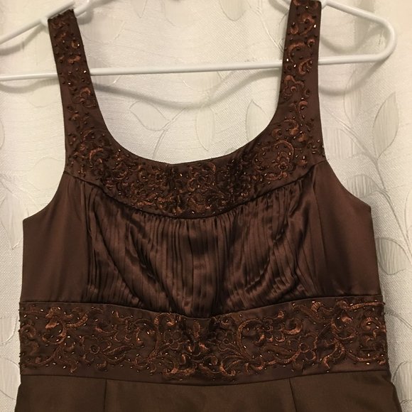 Adrianna Papell Occasions size 4 chocolate brown dress with jacket - Picture 5 of 6